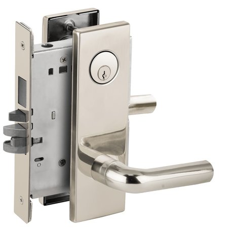 SCHLAGE Entrance Mortise Lock with Deadbolt, 02N Design, Bright Chrome L9453P 02N 625